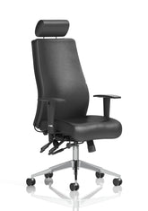 Onyx Black Soft Bonded Leather With Headrest With Arms OP000098 DD